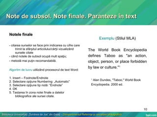 Note De Subsol Realizarea unei bibliografii | PDF