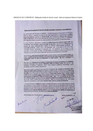 ANUUNCIO AO CONPRESSP: Bibliografifia Inédita de AArtacho Juradoo - Ídolo da Arrquitetura Modderna Paulistaa
 