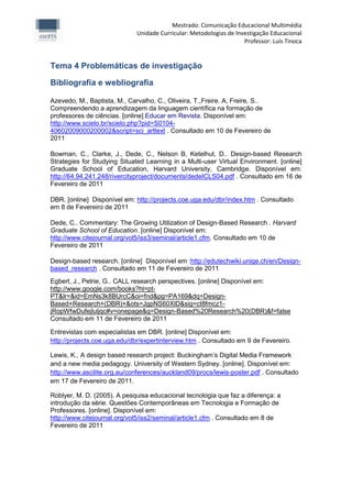 Bibliografia e recursos