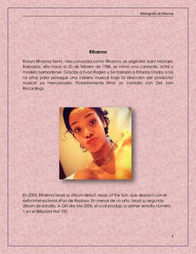 Rihanna Biografia Resumida Rihanna Age Albums
