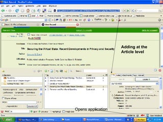 Adding at the  Article level Opens application 