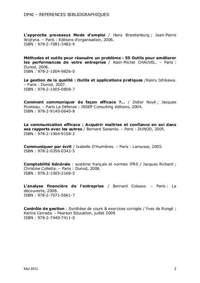 Bibliographie Dpai Septembre 2011 - 
