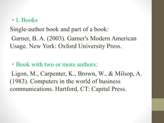 1book Reference Example bibliography and references | PPTX
