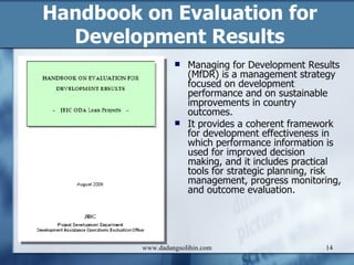 Evaluation of National Human Development Report System This evaluation assesses the strategic relevance, effectiveness and sustainability of the NHDR system—that is, the sum total of policies, practices, organizational structures and networks linked to producing and disseminating the reports. In doing so, the evaluation has developed a rigorous methodology to assess the influence and impact of advocacy efforts and is based on a case-study approach. www.dadangsolihin.com 