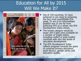 How to Build M&E Systems to Support Better Government This book document good practice and promising practice country systems for M&E.  They also include diagnostic guides, country diagnoses, examples of highly influential evaluations, and didactic material on M&E tools and impact evaluation, among other things.  In this context, the purpose of this volume is to synthesize and digest for readers this body of knowledge. www.dadangsolihin.com 