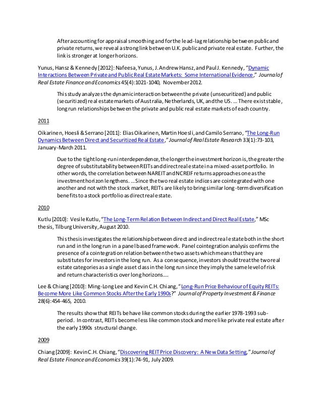 Phd thesis on real estate