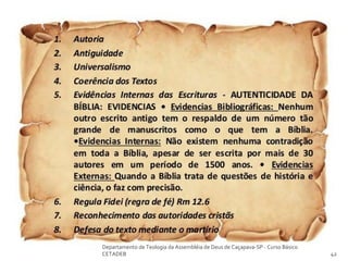 Departamento de Teologia da Assembléia de Deus de Caçapava-SP - Curso Básico
CETADEB 42
 