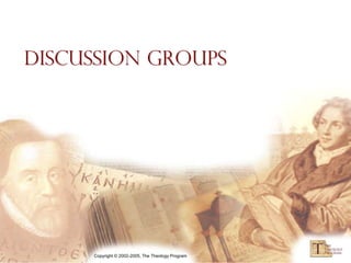 Discussion Groups




     Copyright © 2002-2005, The Theology Program
 