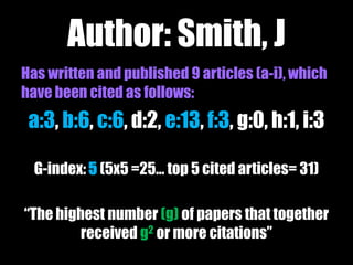 Other journal impact metrics 
• Eigenfactor - http://www.eigenfactor.org/ 
– Web of Science data 
• SCImagoJR - http://www.scimagojr.com/ 
– Scopus data 
– Includes country ranking 
 