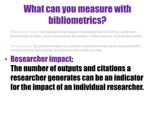 Are bibliometrics 
effective & reliable 
measures of 
academic impact? 
 