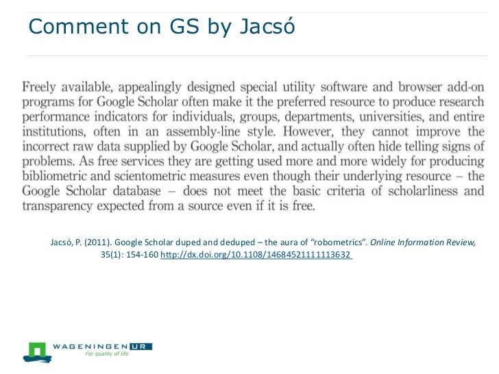 Bibliometrics in the library