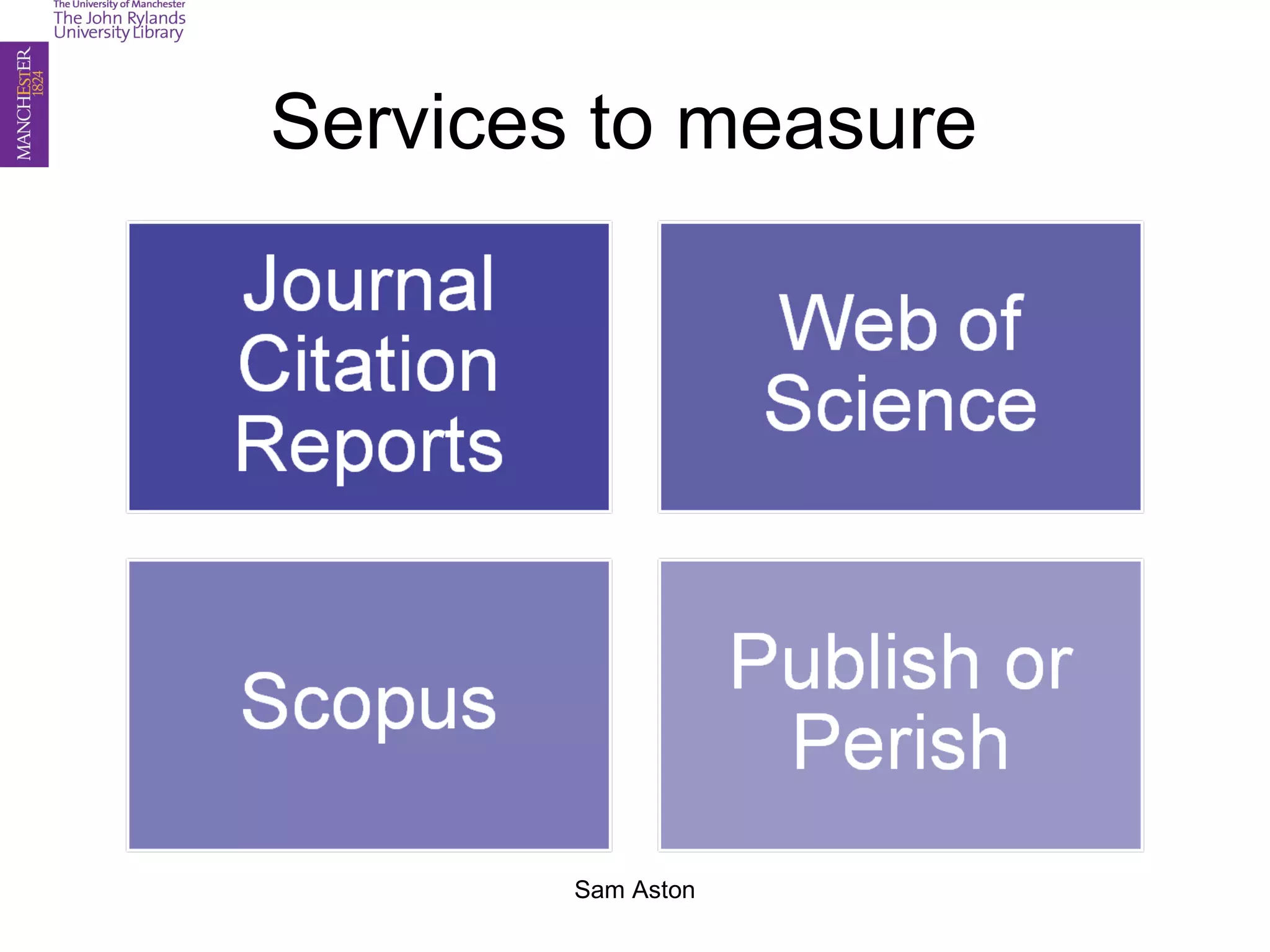Sam Aston
Services to measure
 
