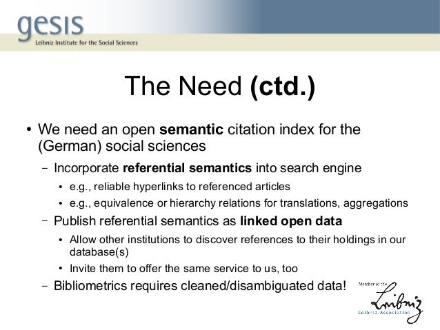 Towards a Semantic Citation Index for the German Social