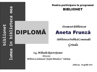Premiere Biblionet Runda a III-a Ialomiţa