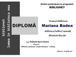 Premiere Biblionet Runda a III-a Ialomiţa