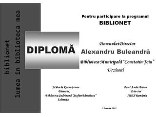 Premiere Biblionet Runda a III-a Ialomiţa