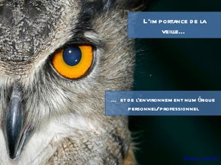 L’im portance d e la
                 veille…




… et d e l’environnem ent num érique
     personnel/professionnel




                         Bill Hails. CC-BY-ND
 