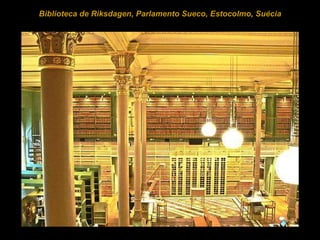   Biblioteca de Riksdagen, Parlamento Sueco, Estocolmo, Suécia 