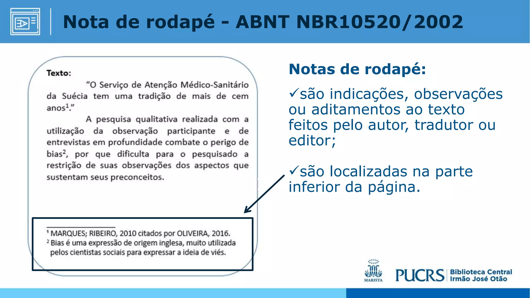 Como inserir nota de rodapé em trabalhos acadêmicos | PPTX | Desktop ...