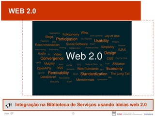 WEB 2.0 Integração na Biblioteca de Serviços usando ideias web 2.0 