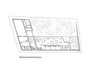 Planta pavimento praça.
 