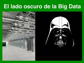 CIENCIA	
  
Polí8ca	
  de	
  Datos	
  
Plan	
  de	
  Ges8ón	
  de	
  Datos	
  Cienaﬁcos	
  (DMP)	
  
Repositorios	
  de	
  Datos	
  Cienaﬁcos	
  
MEDIOS	
  SOCIALES	
  
Presencia	
  en	
  la	
  web	
  social	
  
Desarrollos	
  de	
  Productos	
  y	
  Servicios	
  	
  
Creación	
  de	
  COMUNIDAD	
  
Análisis	
  y	
  Monitoreo	
  
MAKERSPACES	
  en	
  BIBLIOTECAS	
  
Hardware	
  abierto	
  à	
  SENSORES	
  
Impresoras	
  3D.	
  Modelado	
  3D,	
  Scanner	
  3D.	
  Fresadoras	
  
Realidad	
  Virtual.	
  Otras	
  tecnologías	
  disrup8vas	
  
Innovación	
  abiertas	
  à	
  Hackathones	
  
 