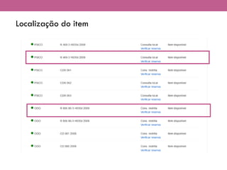 Localização do item
 