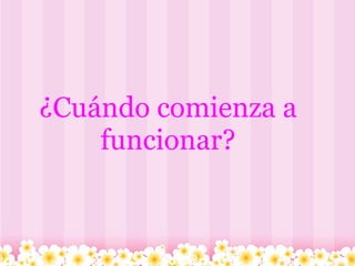   ¿Cuándo comienza a funcionar? 