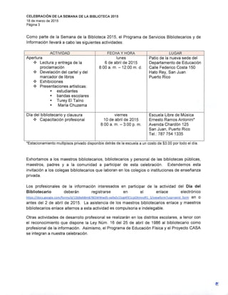 Biblioteca semana comunicado