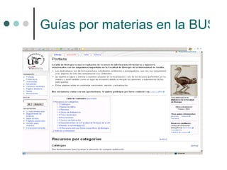 Guías por materias en la BUS
 