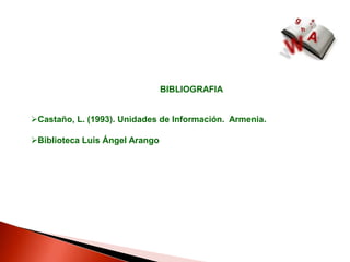 BIBLIOGRAFIACastaño, L. (1993). Unidades de Información.  Armenia.
