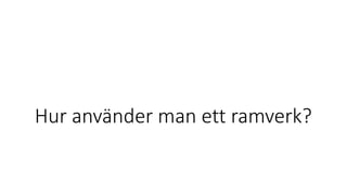 Hur använder man ett ramverk?
 