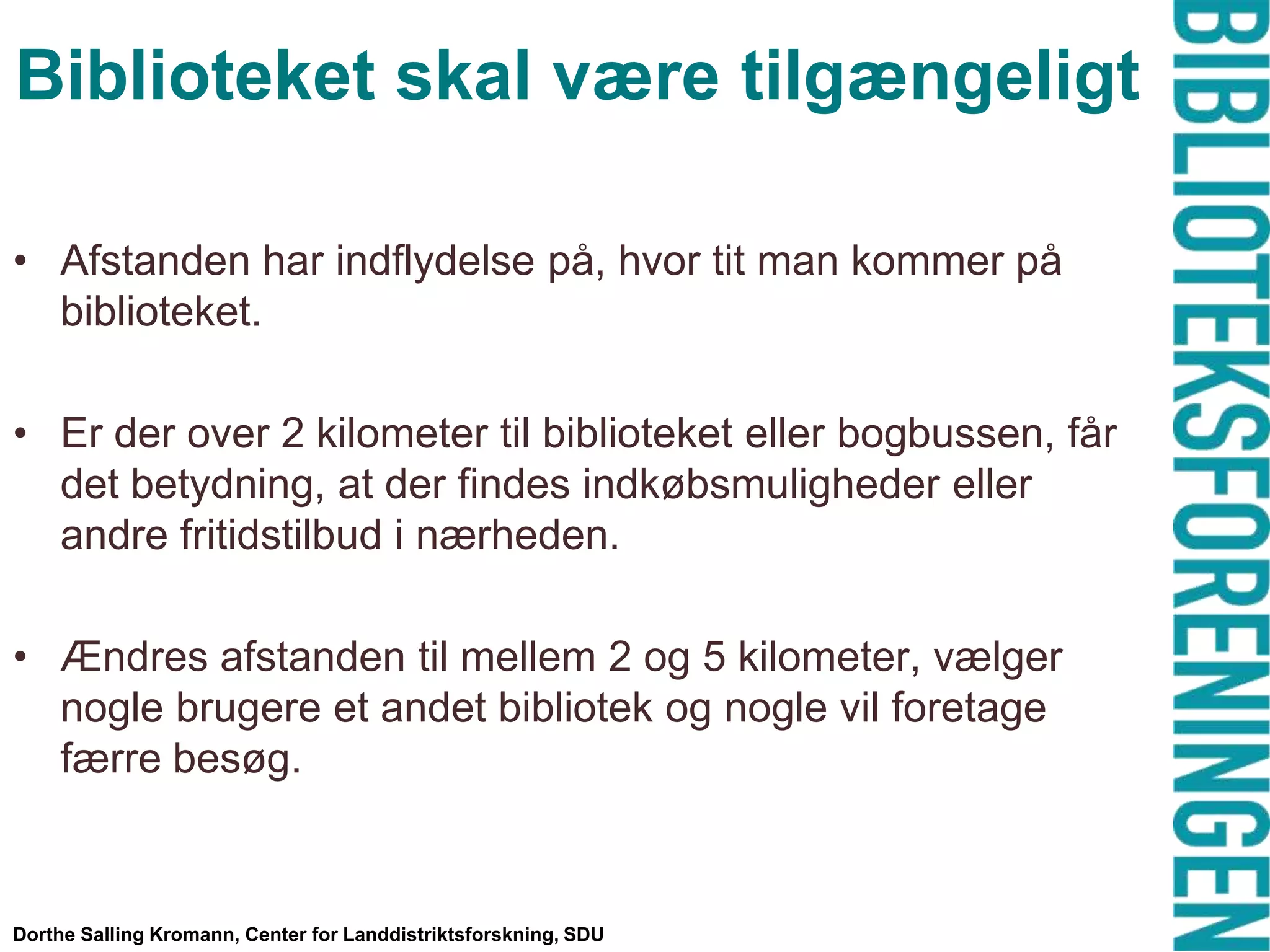 Meget mere åbent”åbne biblioteker”, dvs. biblioteker der holder åbent udover den betjente åbningstid. Den samlede åbningstid for de ”åbne biblioteker” udgør i 2010 - 3.202 ugentlige timer. Den samlede åbningstid med betjening faldt med 3,7 % fra 2009 til 2010, men i alt lagt sammen med de åbne biblioteker har det samlede biblioteksvæsen haft åben 16.415 timer om ugen i 2010. En stigning i åbningstiden på 23 % på landsplan.