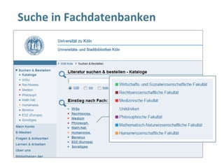 Suche in Fachdatenbanken
 
