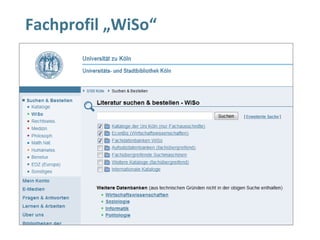 Fachprofil „WiSo“
 