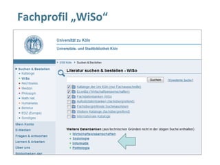 Fachprofil „WiSo“
 