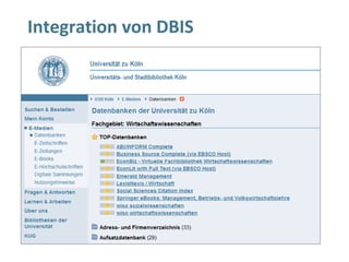 Integration von DBIS
 