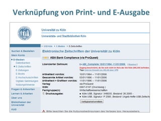 Verknüpfung von Print- und E-Ausgabe
 