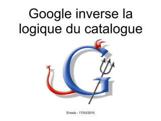 Google inverse la logique du catalogue 