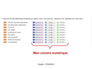 Mon univers numérique 