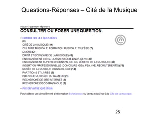 25
Questions-Réponses – Cité de la Musique
 