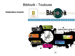 31
Bibliozik - Toulouse
Explorateur musical
 