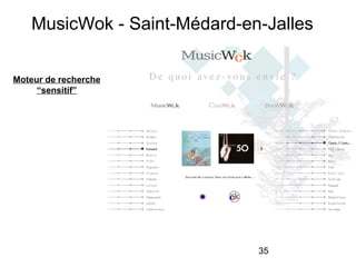35
MusicWok - Saint-Médard-en-Jalles
Moteur de recherche
“sensitif”
 