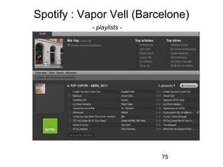 75
Spotify : Vapor Vell (Barcelone)
- playlists -
 