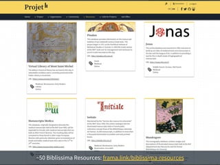 ~50 Biblissima Resources: frama.link/biblissima-resources
 