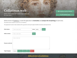 Web version of Collatinus
 