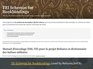 TEI Schemas for Bookbindings (used by Reliures.bnf.fr)
 