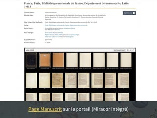 Page Manuscrit sur le portail (Mirador intégré)
 