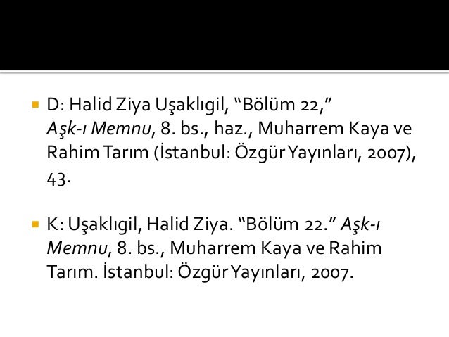 Kitap bibliyografyası örneği Kitap bibliyografyası örneği