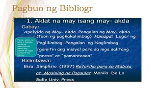 Pagbuo ng Pansamantalang Bibliyograpiya - Pagbasa at Pagsusuri ng Iba't ...